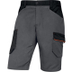 Montérkové krátke nohavice DELTA Bermuda MACH 2 PES/BA šikmé vrecká pri páse mechové vrecká na stehnách sivo/čierné
