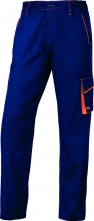 Montérkové nohavice DELTA PLUS MACH 6 Panostyle do pása PES/bavlna rovný strih pútka na opasok modro/červene