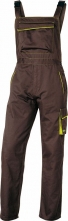 Montérkové nohavice DELTA PLUS MACH 6 Panostyle s trakmi PES/bavlna rovný strih pruženka v páse a na šlích hnedo/zelene