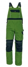 Montérkové nohavice CERVA STANMORE s trakmi PES/BA zdvojené kolená kovové zipsy trávovo zelené/čierne