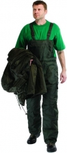 Nohavice TITAN s náprsenkou zateplené pružné traky zelené veľkosť XXXL