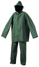 Oblek Cerva HYDRA PVC blúza s kapucňou na zips a nohavice do pása zelený