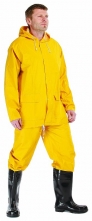 Oblek Cerva HYDRA PVC blúza s kapucňou na zips a nohavice do pásu žlty