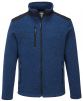 Mikina PW KX3 Venture fleece zosilnená ramená vrecká na zips melírovaná stredno modra/čierna
