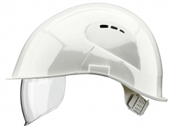 Prilba VOSS VISOR LIGHT krátky šilt predĺženie do tyla bočná ventilácia integrovaný očný priezor biela