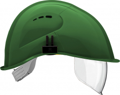 Prilba VOSS VISOR LIGHT krátky šilt predĺženie do tyla bočná ventilácia integrovaný očný priezor zelená