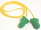 Tlmiace zátky HOWARD Leight MAX LITE pamäťová PU pena balenie jednotlivo žluté spojovacie vlákno zelené