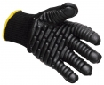 Rukavice PW BuildTex® VIBRASAFE úplet bavlna/nylon gumené antivibračné segmenty pružná manžeta čierne