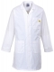 Antistatický pracovný plášť PW ESD vrecko s piktogramom a normou sťahovateľné rukávy biely