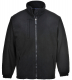 Bunda PW BUILDTEX ™ so stojačikom laminovaný fleece vrecká pri páse náprsné vrecko zapínaní na zips čierna