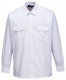 Košeľa PW PILOT PES/BA dlhý rukáv klasický golier náplecníky 2 vrecká s chlopňami na prsiach biela