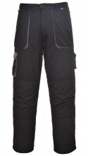 Montérkové nohavice PW TEXO Contrast do pása BA/PES mnoho vreciek čierno/sivé