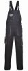 Montérkové nohavice PW TEXO Contrast s náprsenkou traky BA/PES čierno/sivé