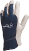 Rukavice DELTA PLUS CT402 kozinka v dlani pretiahnutá cez prsty chrbát bavlna voľná manžeta sivo/modré