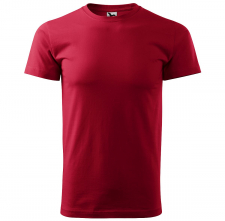 Tričko Malfini Basic 160 bavlnené krátky rukáv bezšvový strih trupu okrúhly priekrčník silikónová úprava marlboro červené