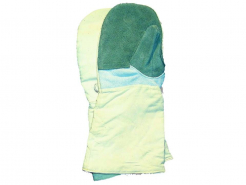 Ochranné pracovné pekárske kožené rukavice TARO LONG tepelne izolované impregnované voľná manžeta dĺžka 39 cm sivé
