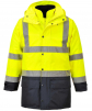 Bunda PW Executive 5v1 300D Oxford Weave PES/PU odnímateľná vnútorná bunda a rukávy reflexné pruhy HV žltá